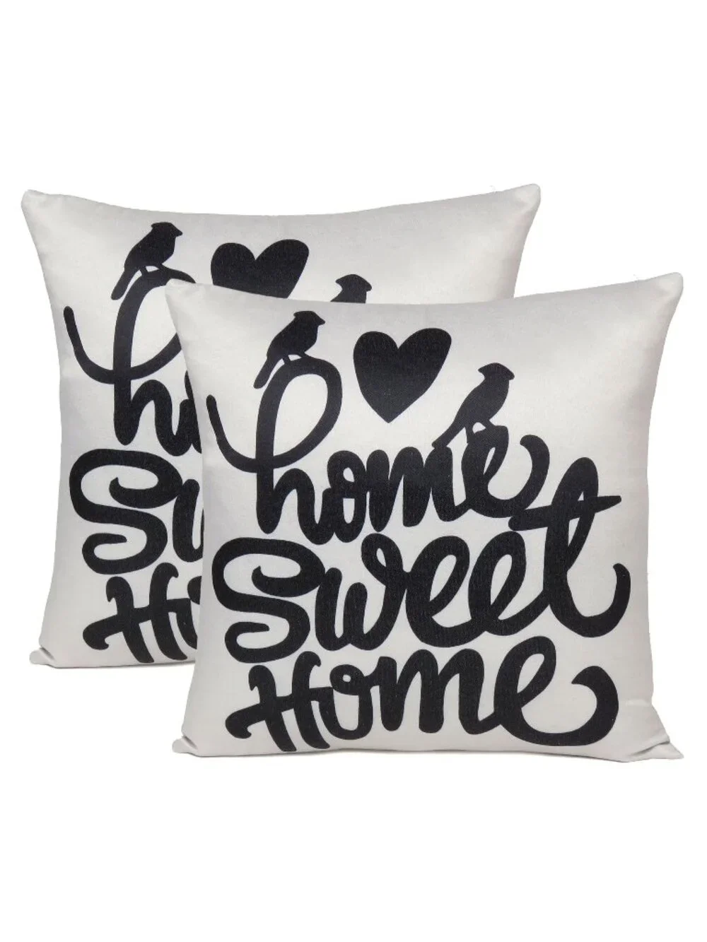 Oussum Decorative Cushion Cover Cotton Sofa Pillow Cover Quote Printed Set of 2